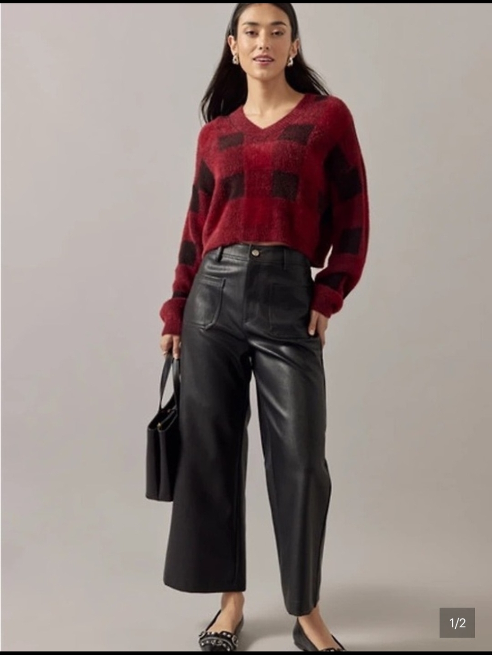 NWT Francesca's Black Faux Leather High-Rise Pants - Size Xs Vanessa Culotte